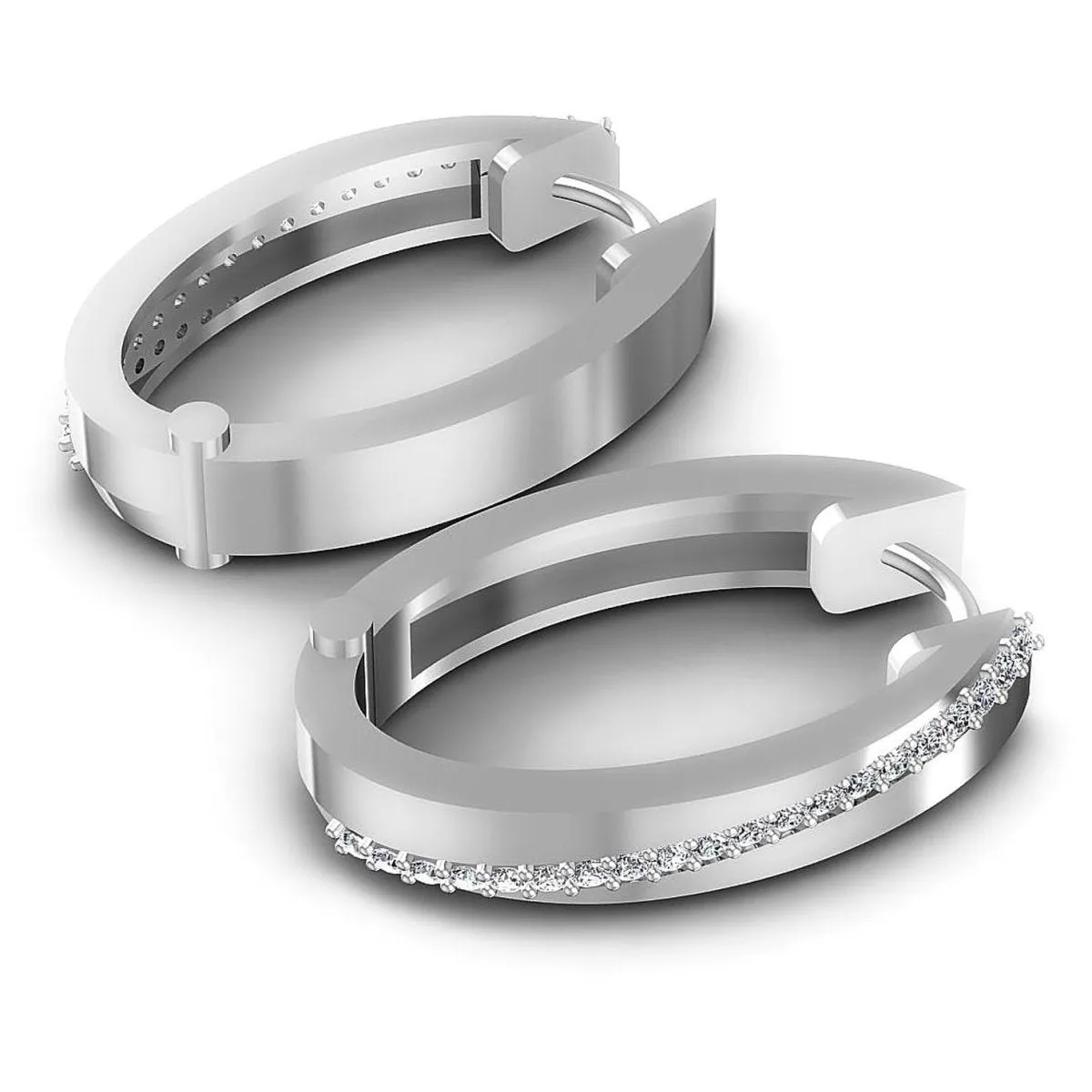 0.40 CT Round Cut Diamonds - Hoop &  Drop Earrings
