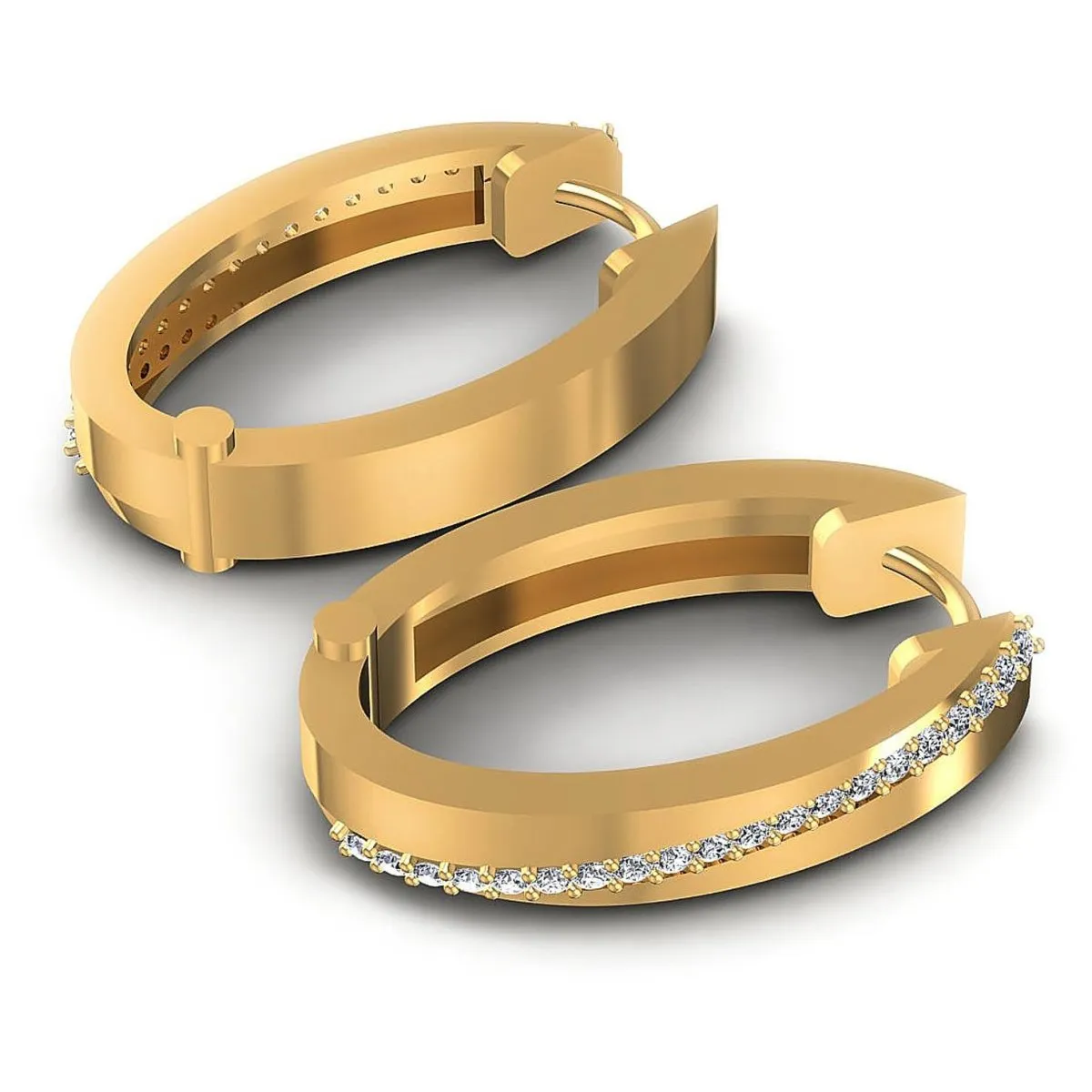 0.40 CT Round Cut Diamonds - Hoop &  Drop Earrings
