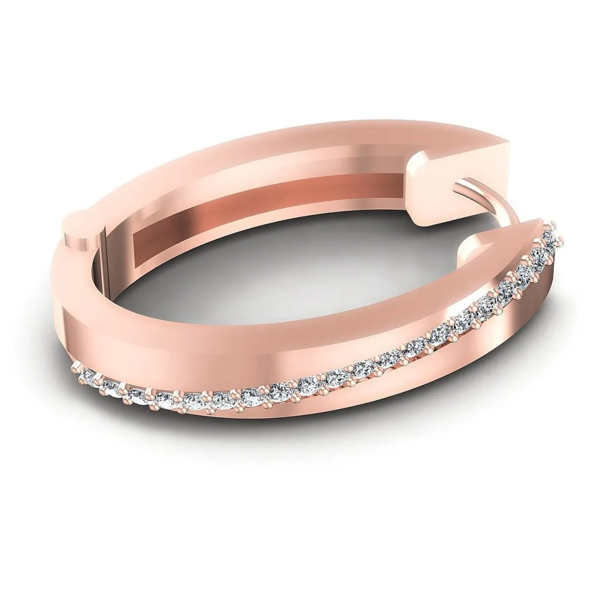 0.40 CT Round Cut Diamonds - Hoop &  Drop Earrings