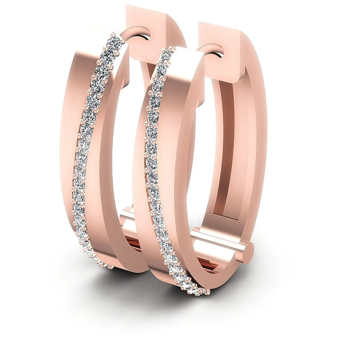 0.40 CT Round Cut Diamonds - Hoop &  Drop Earrings