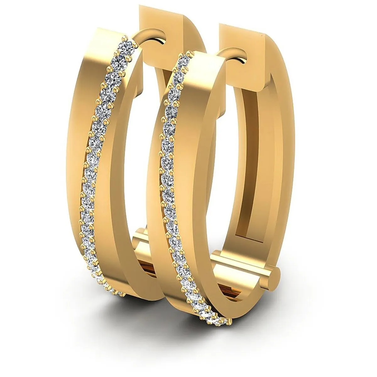 0.40 CT Round Cut Diamonds - Hoop &  Drop Earrings