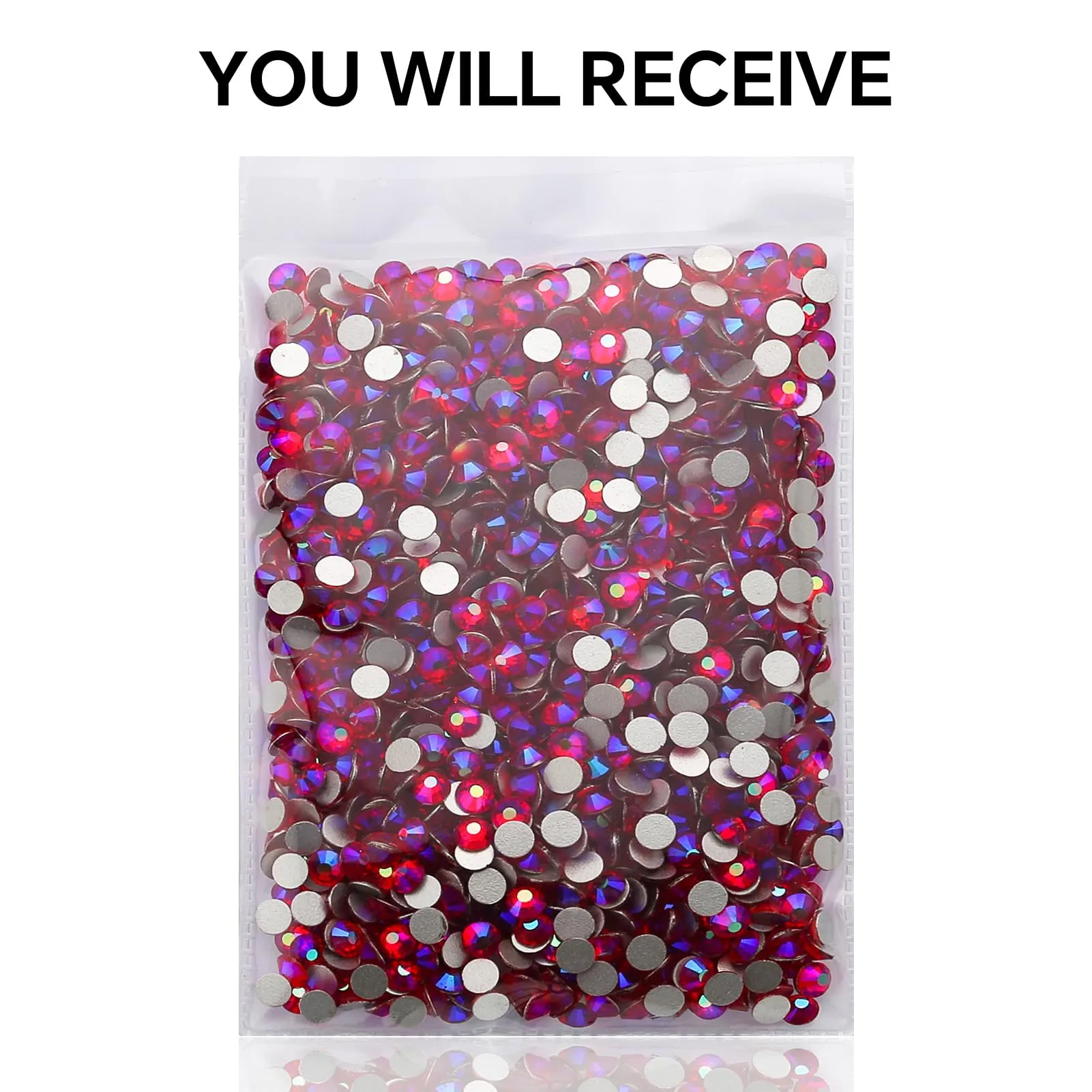 1440Pcs Red Ab Crystal Rhinestones,Glass Flatback Rhinestones Gemstones for Nail Face Makeup Art Crafts Clothes Decoration -(SS16,4.0mm,Red Ab)
