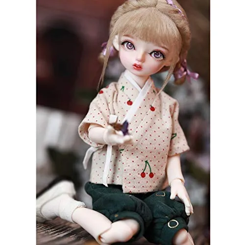 1/6 Mini Sweet BJD Doll 27.3cm Simulation SD Doll Ball Jointed Doll, with Cute Printing Clothes   Shoes   Wig   Makeup, Birthday Creative Toy Gift for Girl