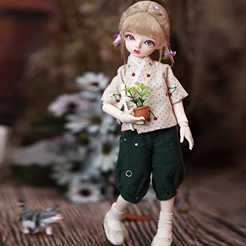 1/6 Mini Sweet BJD Doll 27.3cm Simulation SD Doll Ball Jointed Doll, with Cute Printing Clothes   Shoes   Wig   Makeup, Birthday Creative Toy Gift for Girl