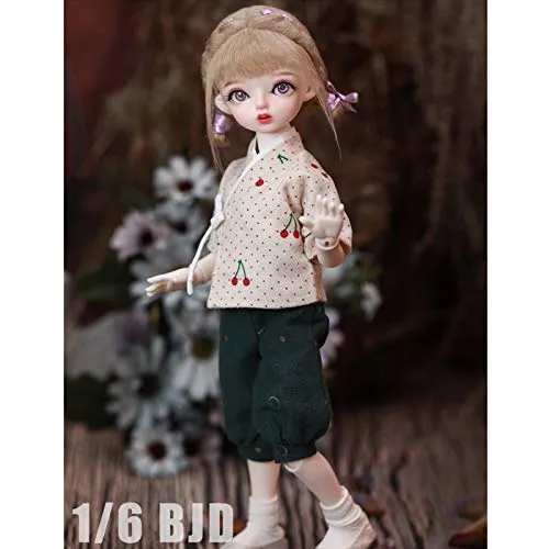 1/6 Mini Sweet BJD Doll 27.3cm Simulation SD Doll Ball Jointed Doll, with Cute Printing Clothes   Shoes   Wig   Makeup, Birthday Creative Toy Gift for Girl