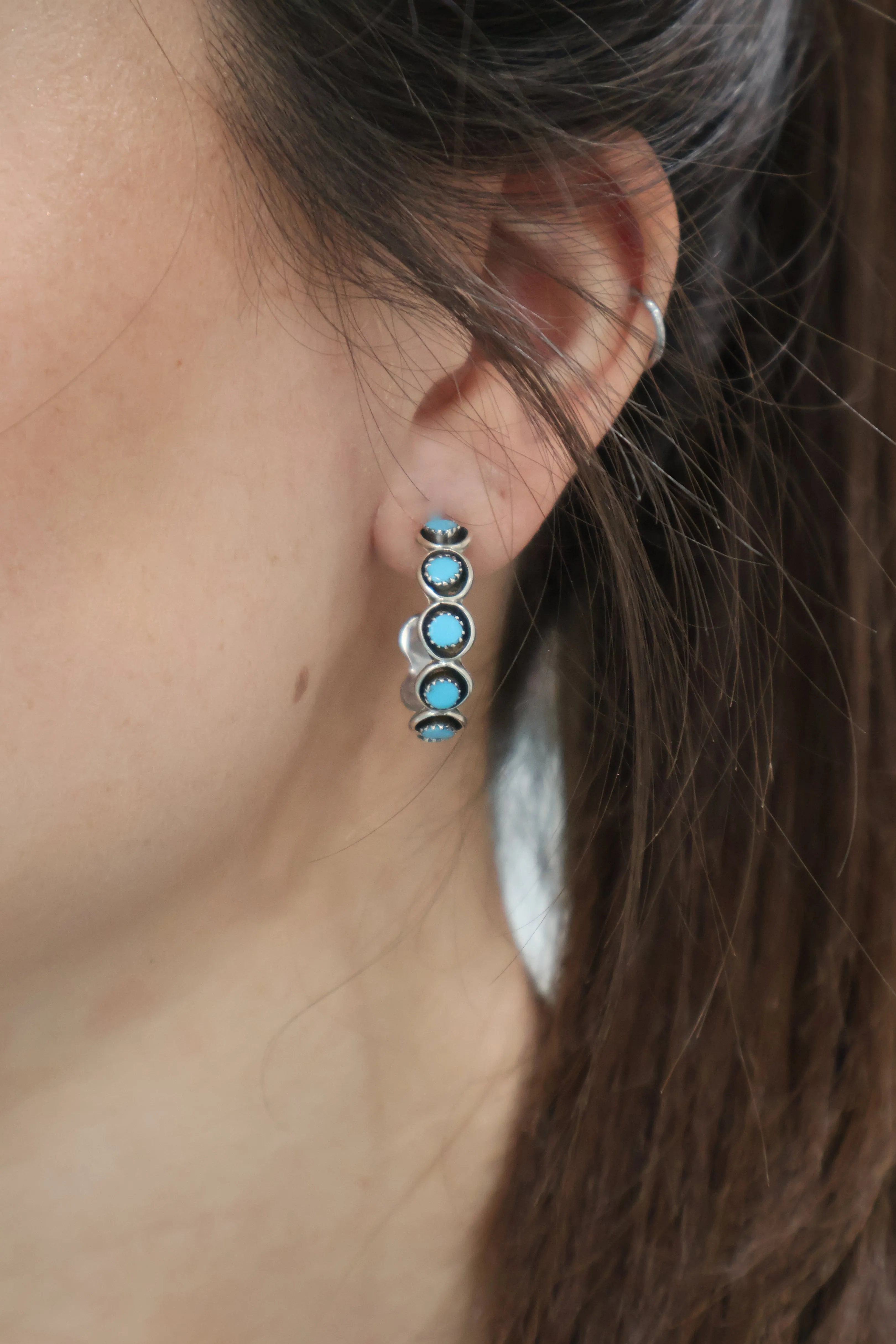 1" Zuni Hoops - Turquoise