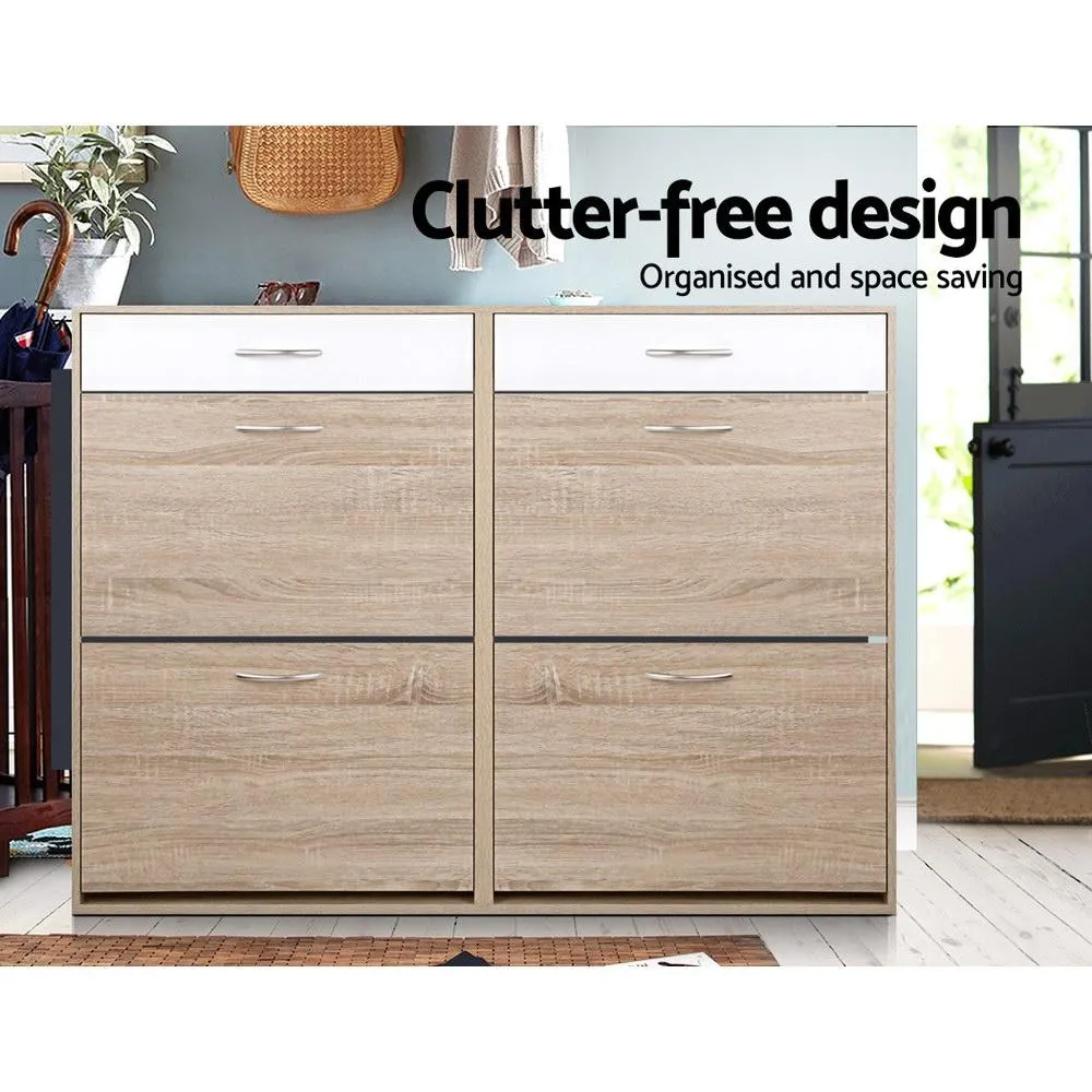2 Tier Shoe Cabinet - Wood