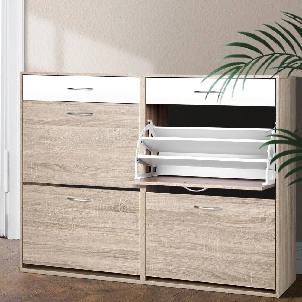 2 Tier Shoe Cabinet - Wood