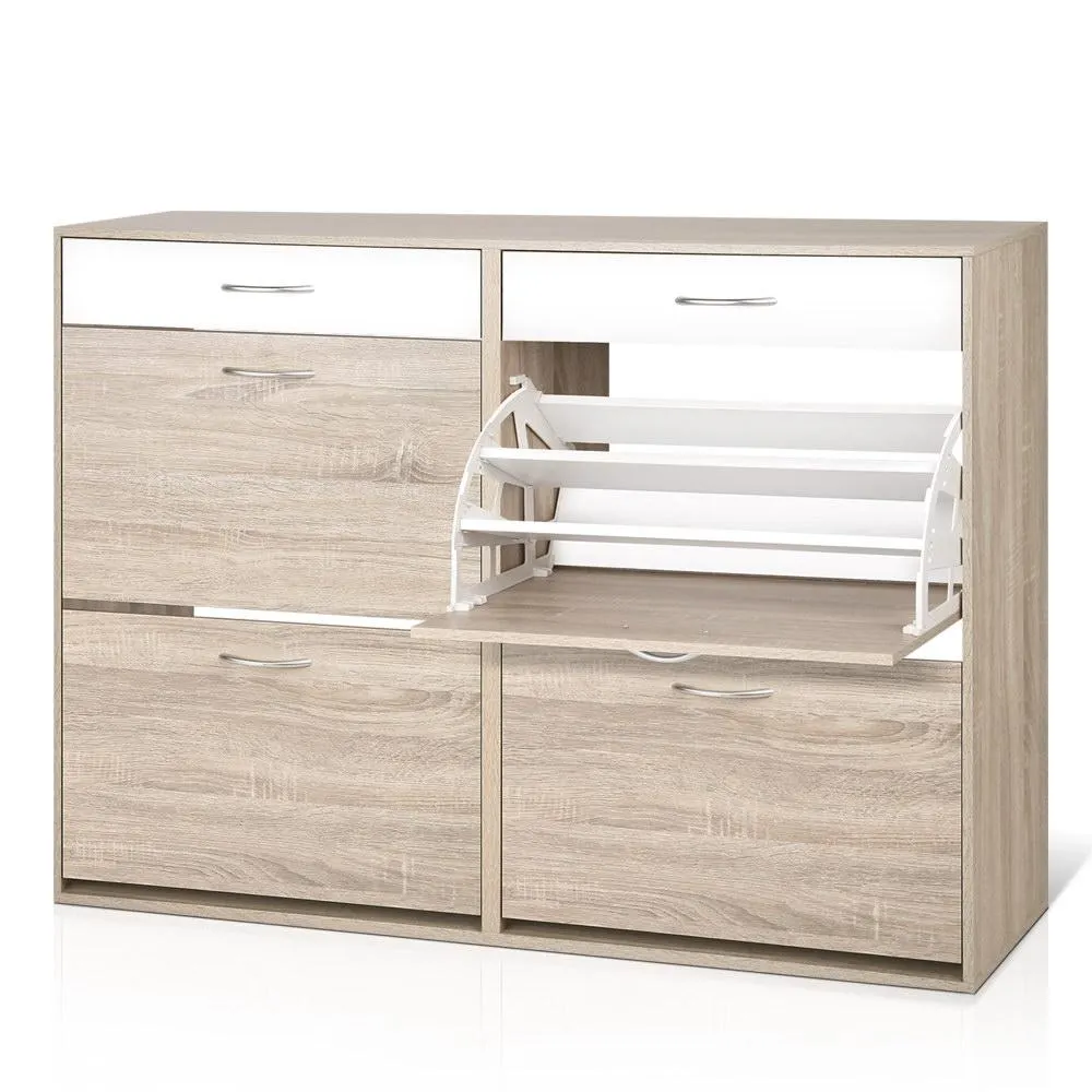 2 Tier Shoe Cabinet - Wood