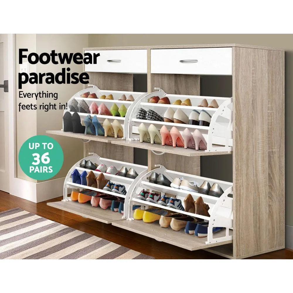 2 Tier Shoe Cabinet - Wood