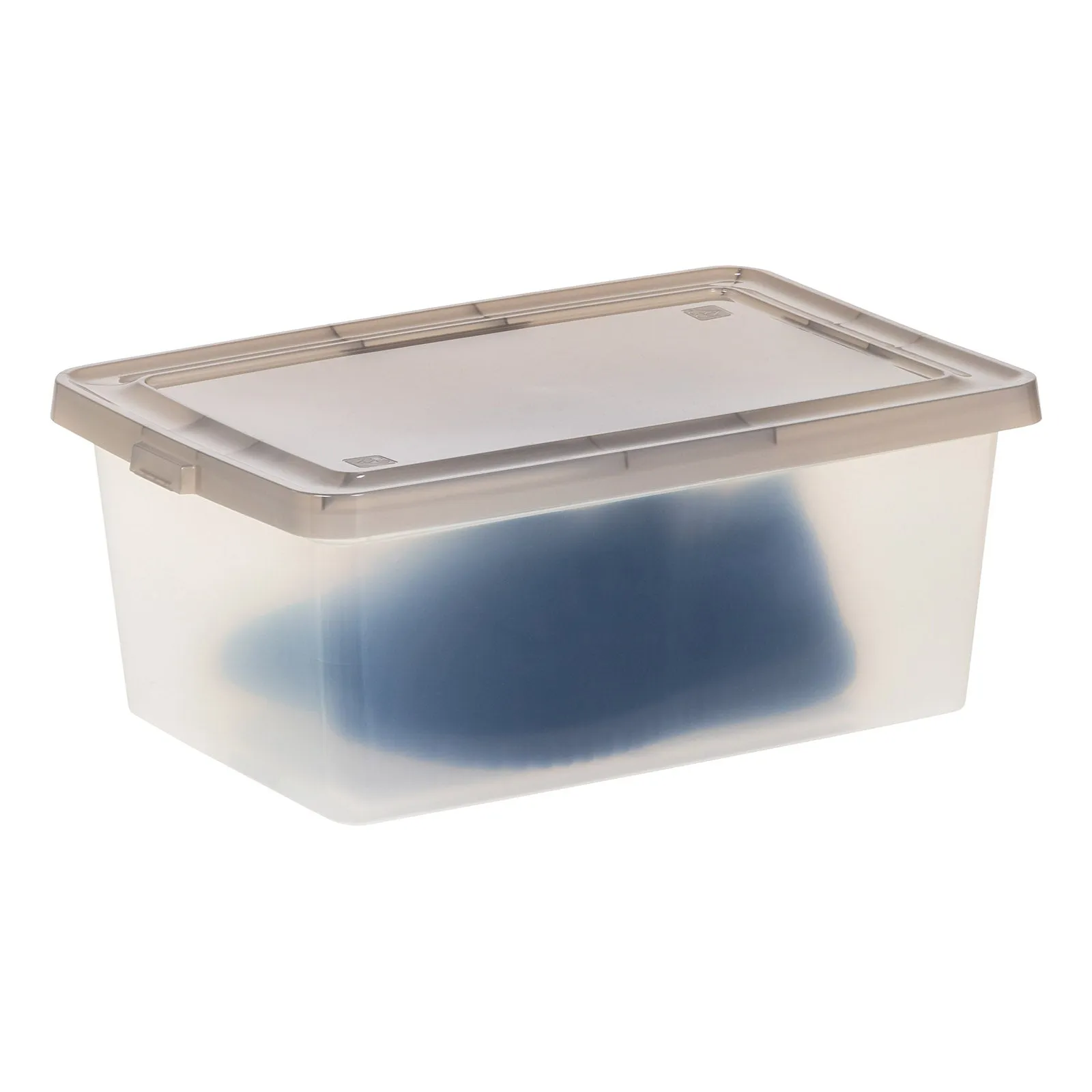 3.6 Gallon Snap Top Plastic Storage Box, Clear with Gray Lid, Pack of 6