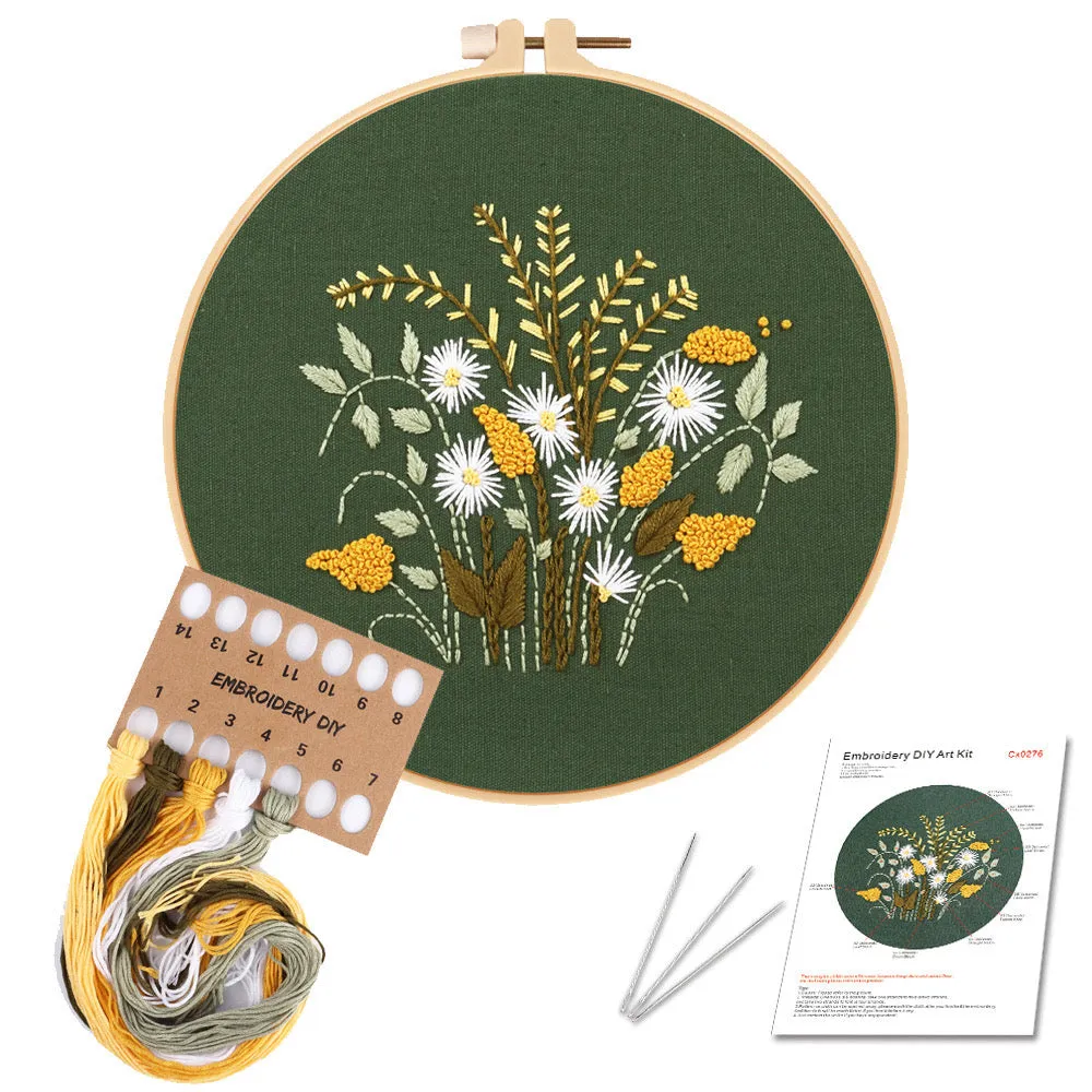 3D Flowers Flamingo  Hand Embroidery DIY Kit 20cm