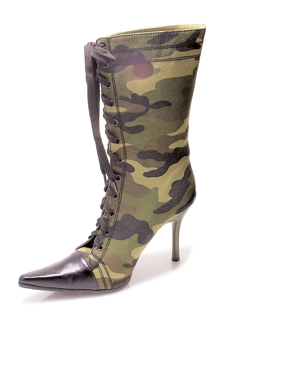 457-CAMO Ellie Green High Heel Alternative Footwear Discontinued Sale Stock