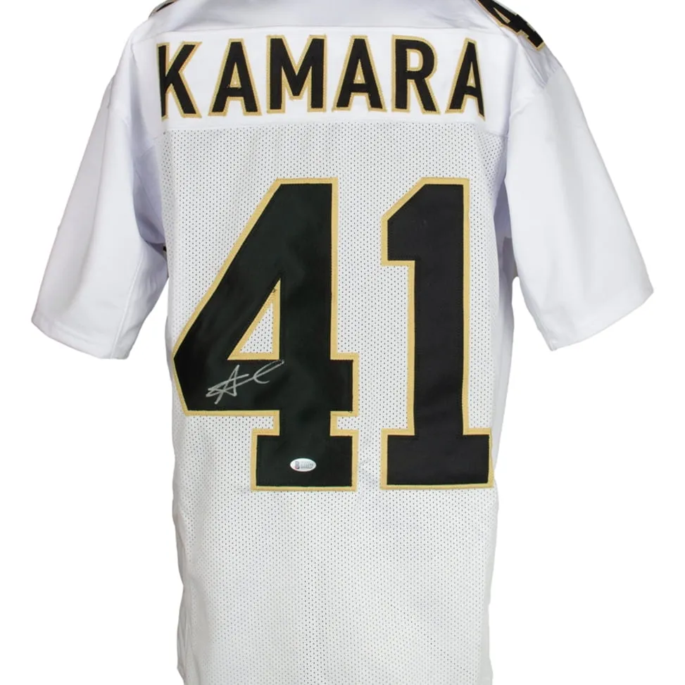 Alvin Kamara New Orleans Signed White Football Jersey BAS ITP