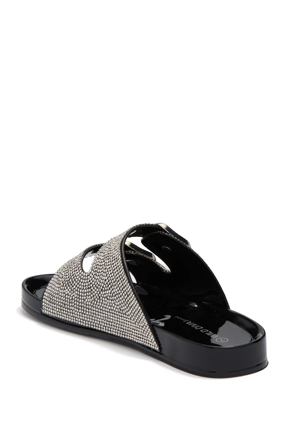 Amar-16 - Wild Diva Dual Buckle Rhinestone Accent Embellished Sandals