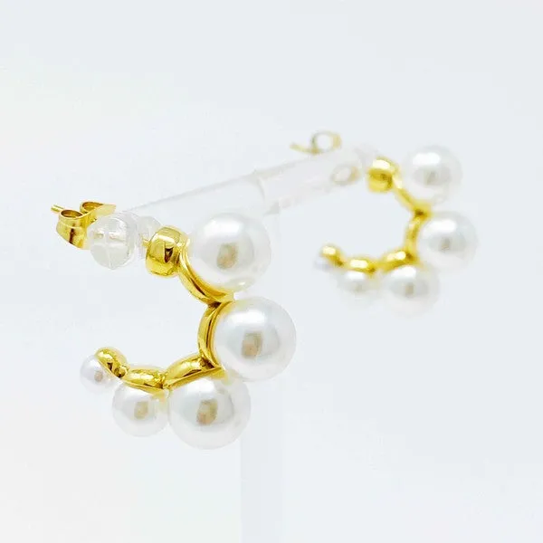 Andante Pearl Hoop Earrings