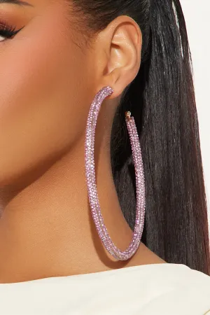 Angelica Hoop Earrings - Pink