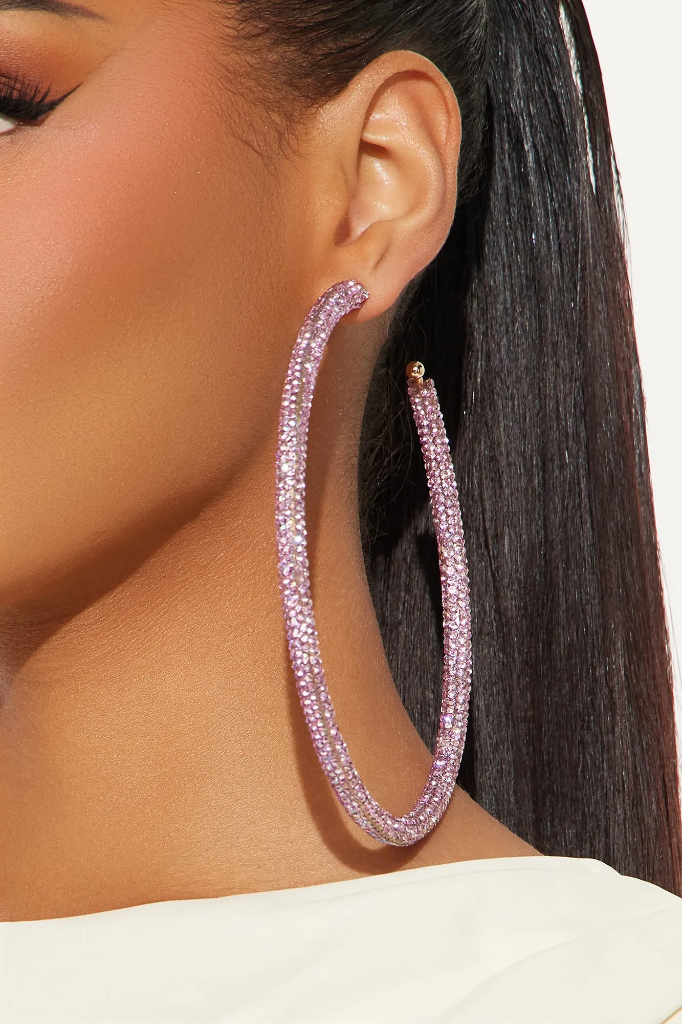 Angelica Hoop Earrings - Pink