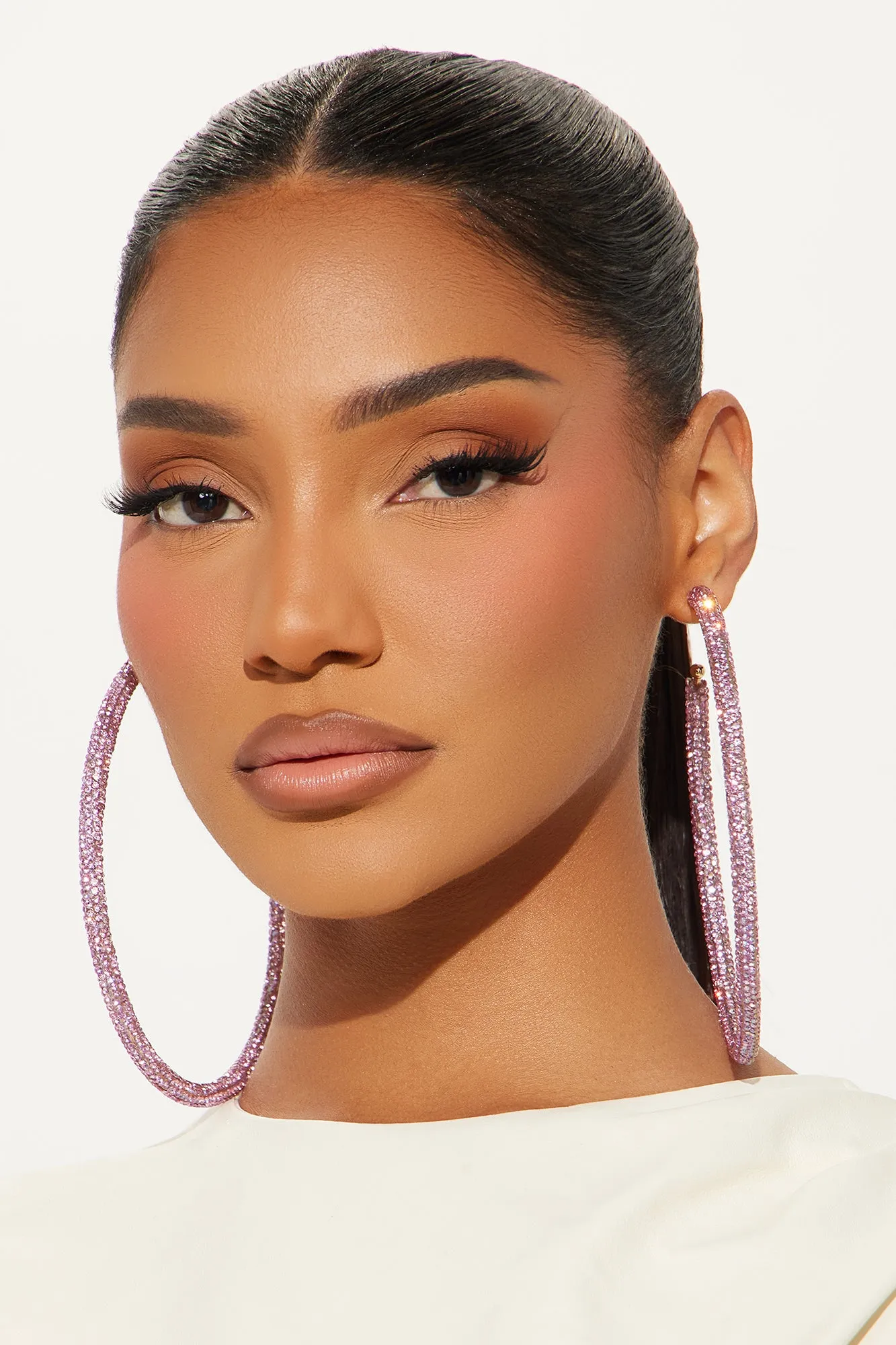 Angelica Hoop Earrings - Pink