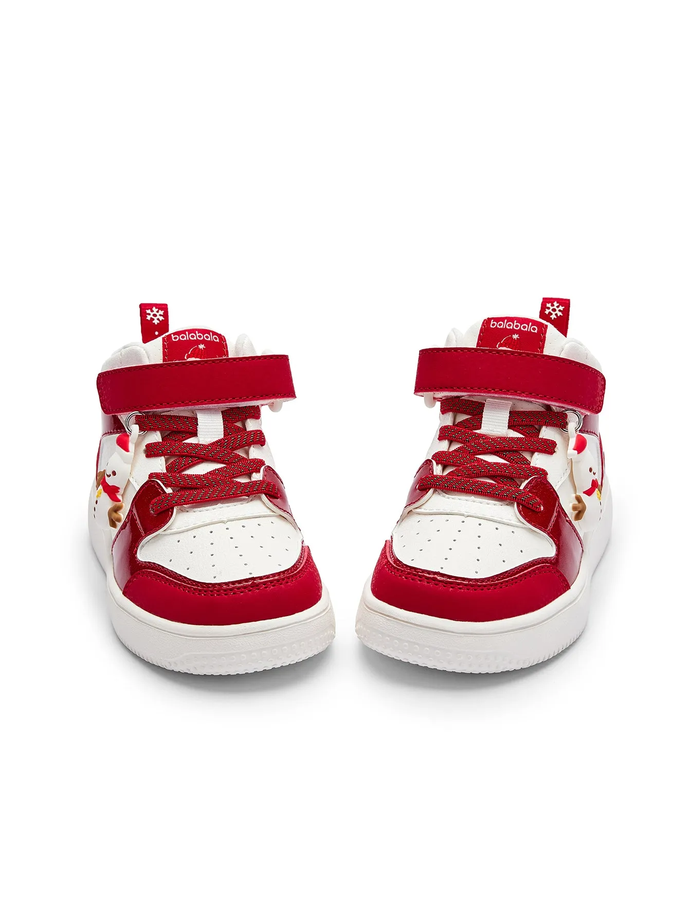 Balabala  high-top board shoes girls sneakers small white shoes 2025 New Year