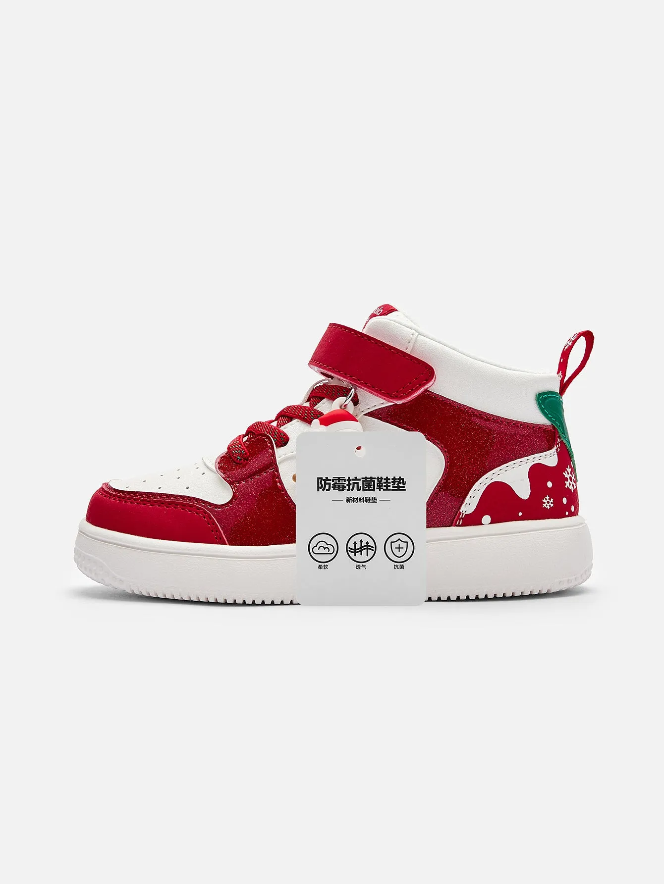 Balabala  high-top board shoes girls sneakers small white shoes 2025 New Year