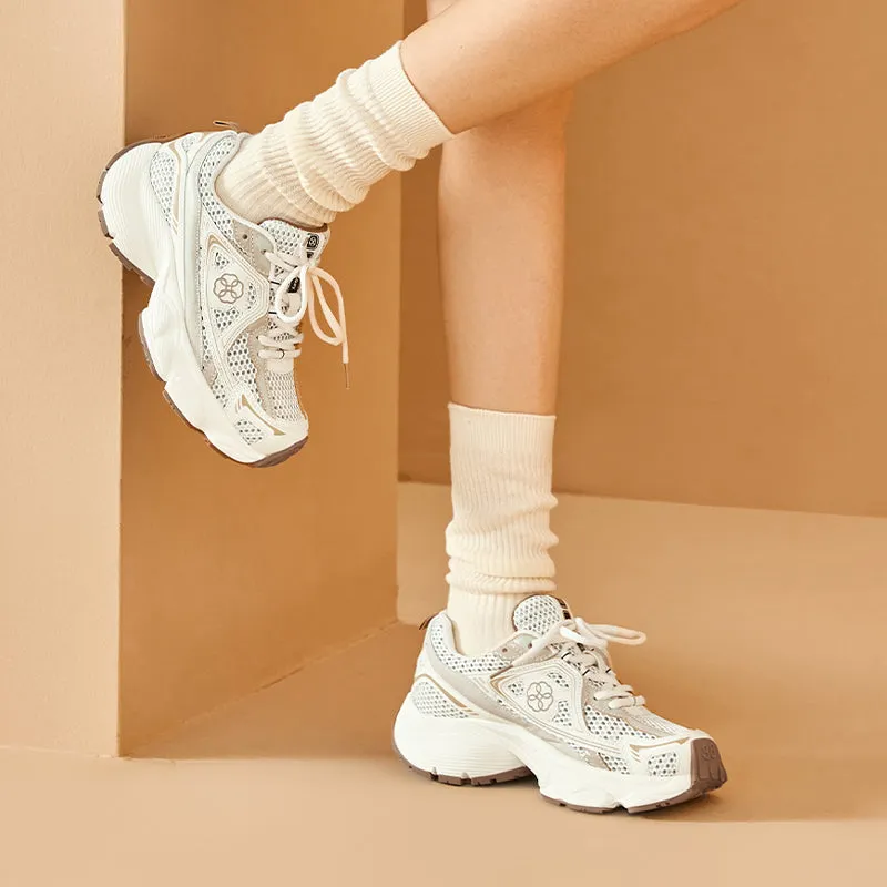 BeauToday Patchwork Running Shoes Breathable Mesh Chunky Sneakers for Women