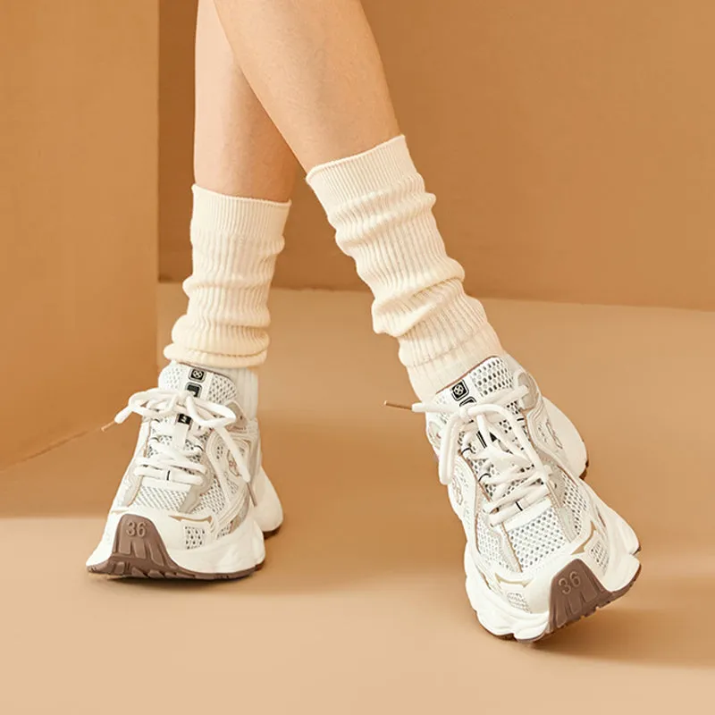 BeauToday Patchwork Running Shoes Breathable Mesh Chunky Sneakers for Women