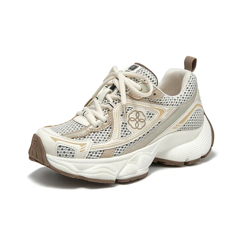 BeauToday Patchwork Running Shoes Breathable Mesh Chunky Sneakers for Women