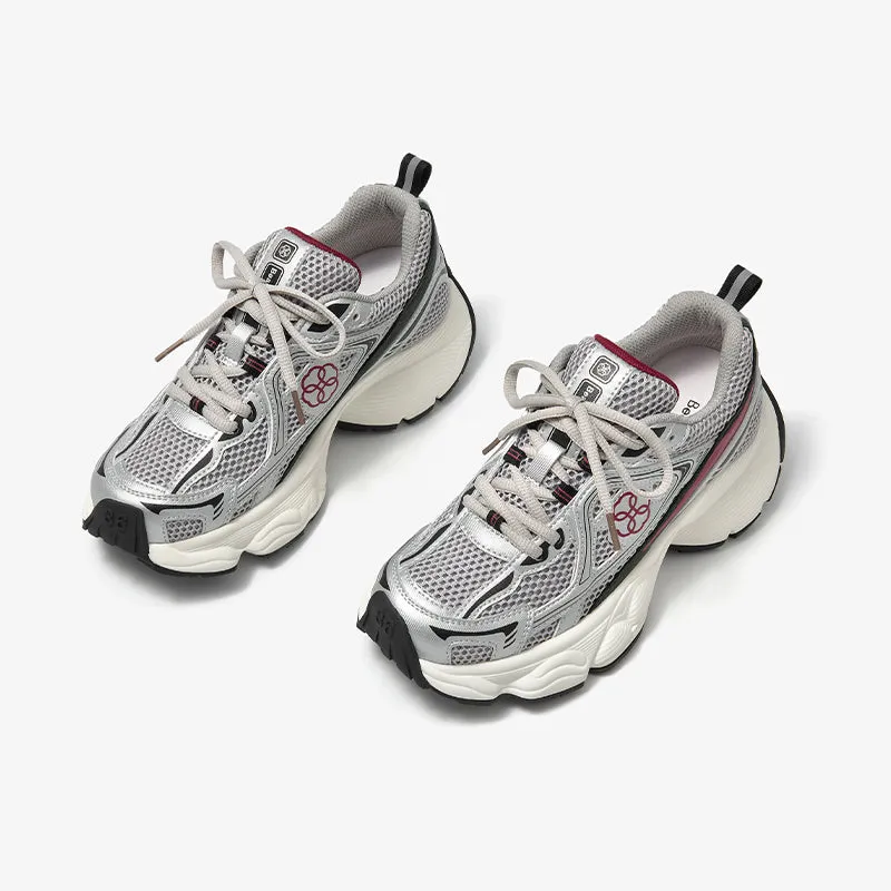BeauToday Patchwork Running Shoes Breathable Mesh Chunky Sneakers for Women