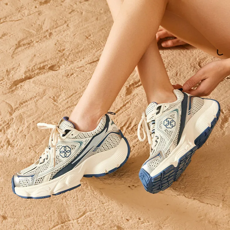 BeauToday Patchwork Running Shoes Breathable Mesh Chunky Sneakers for Women