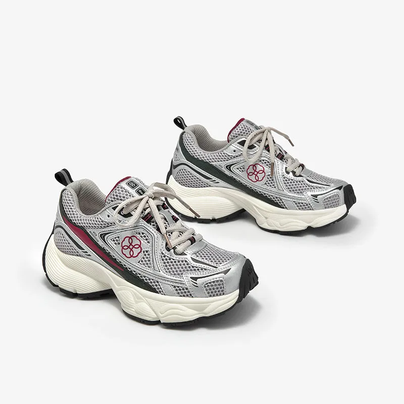 BeauToday Patchwork Running Shoes Breathable Mesh Chunky Sneakers for Women