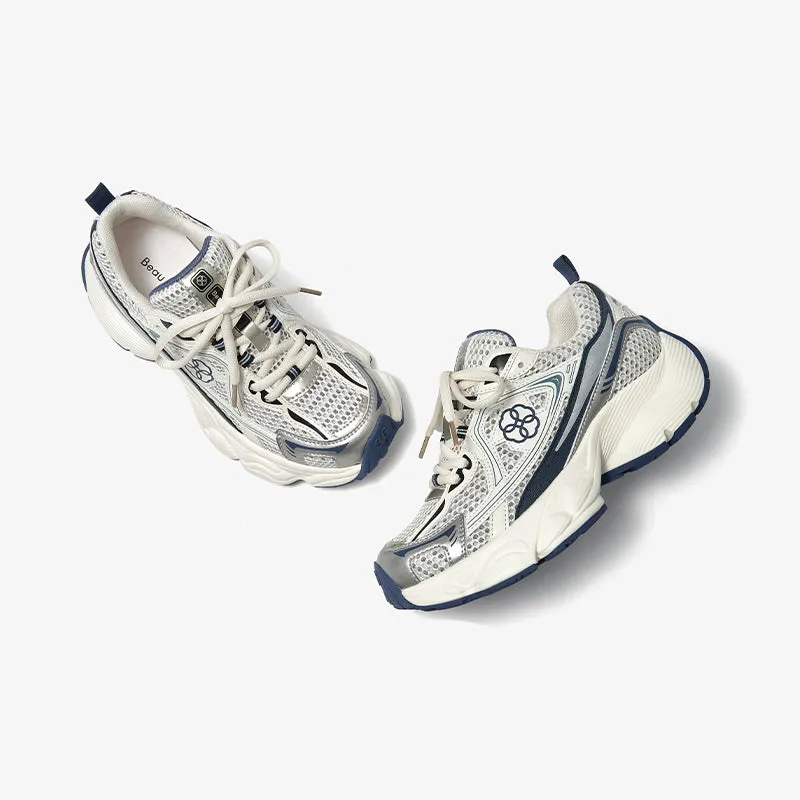 BeauToday Patchwork Running Shoes Breathable Mesh Chunky Sneakers for Women