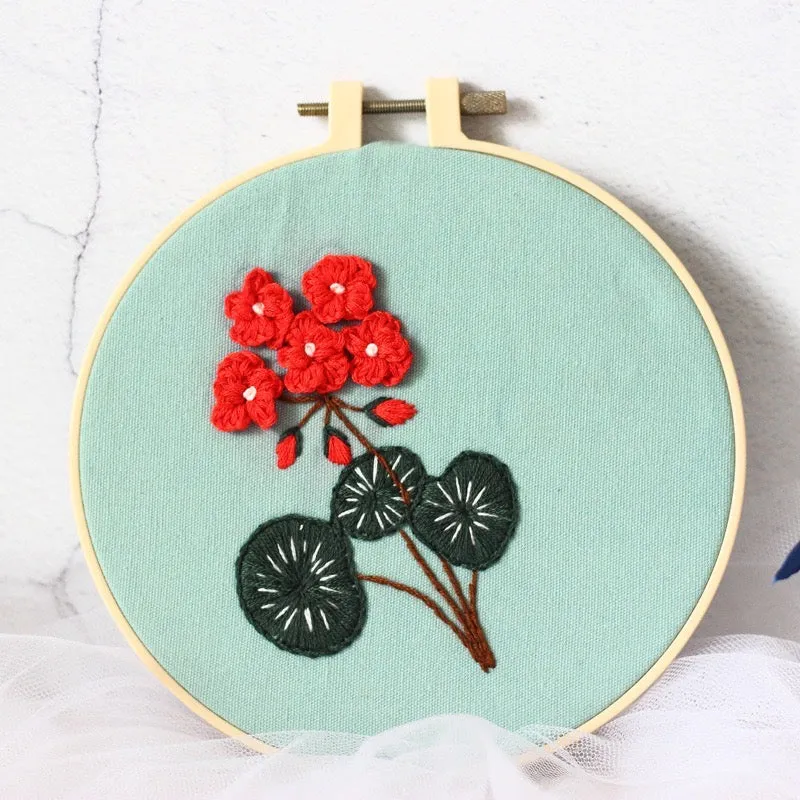 Beginners 3D Flowers Hand Embroidery DIY Kit 15cm
