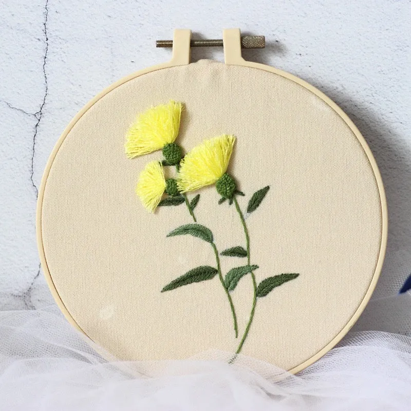 Beginners 3D Flowers Hand Embroidery DIY Kit 15cm