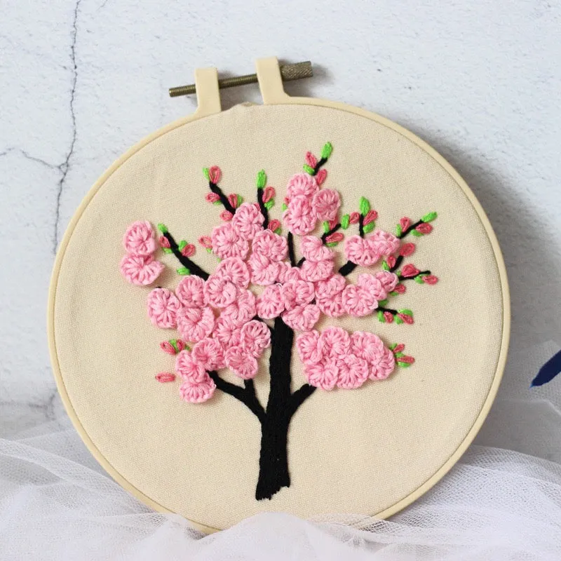 Beginners 3D Flowers Hand Embroidery DIY Kit 15cm