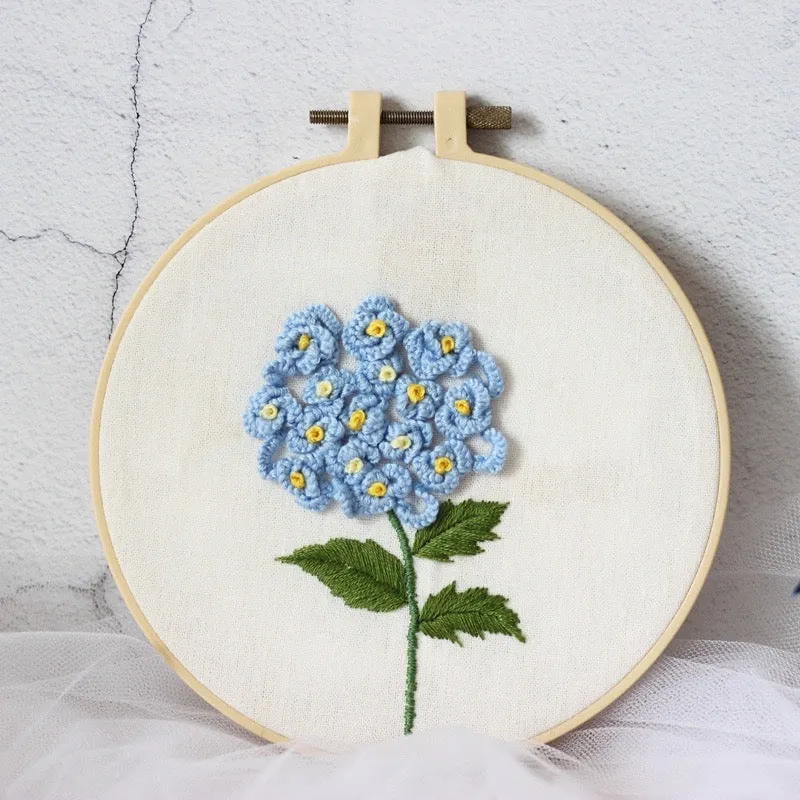 Beginners 3D Flowers Hand Embroidery DIY Kit 15cm
