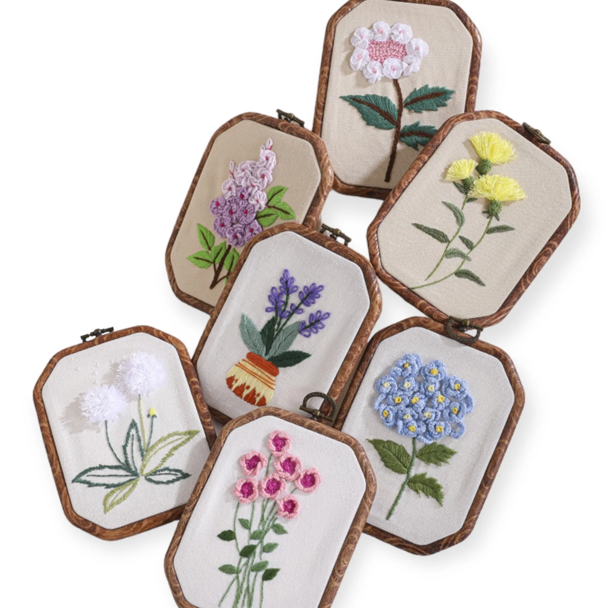 Beginners 3D Flowers Hand Embroidery DIY Kit 15cm