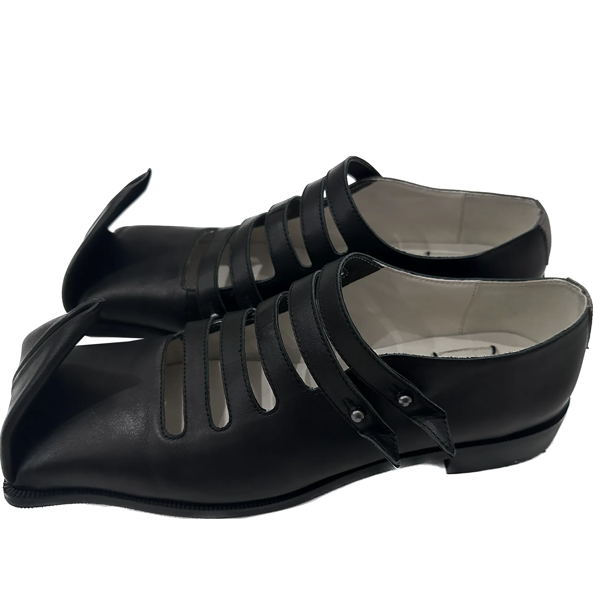 Black Origami Poulaines Shoes