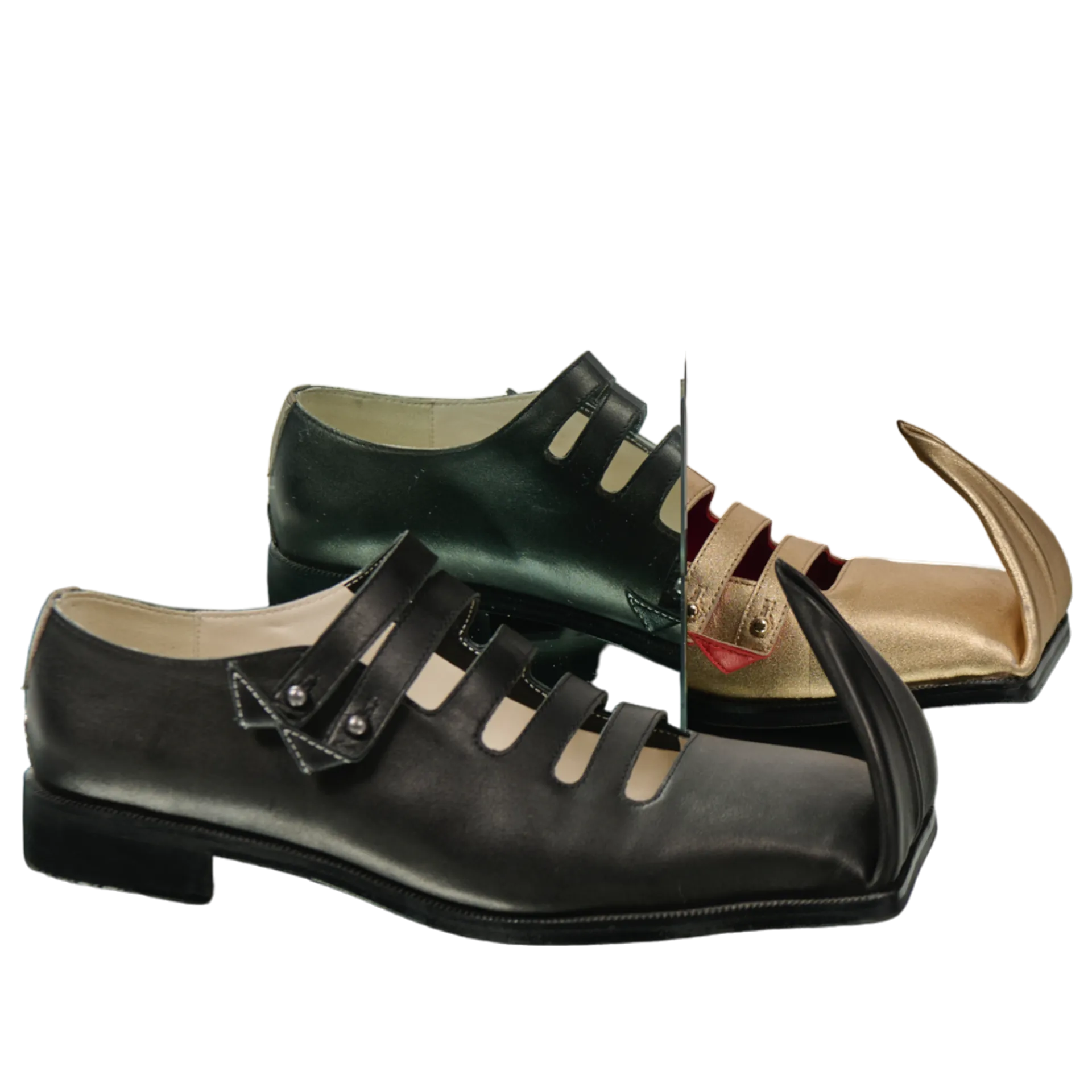 Black Origami Poulaines Shoes