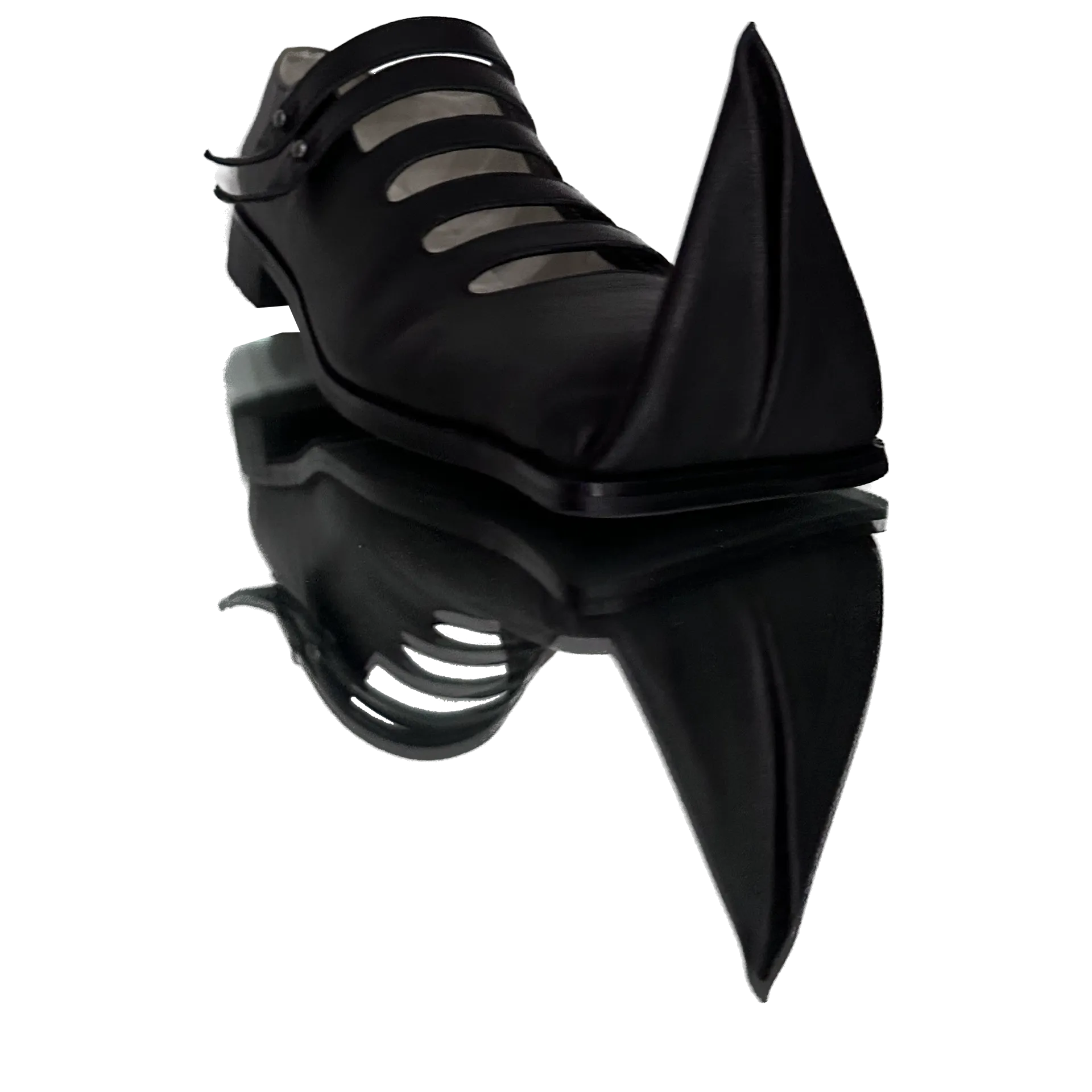 Black Origami Poulaines Shoes