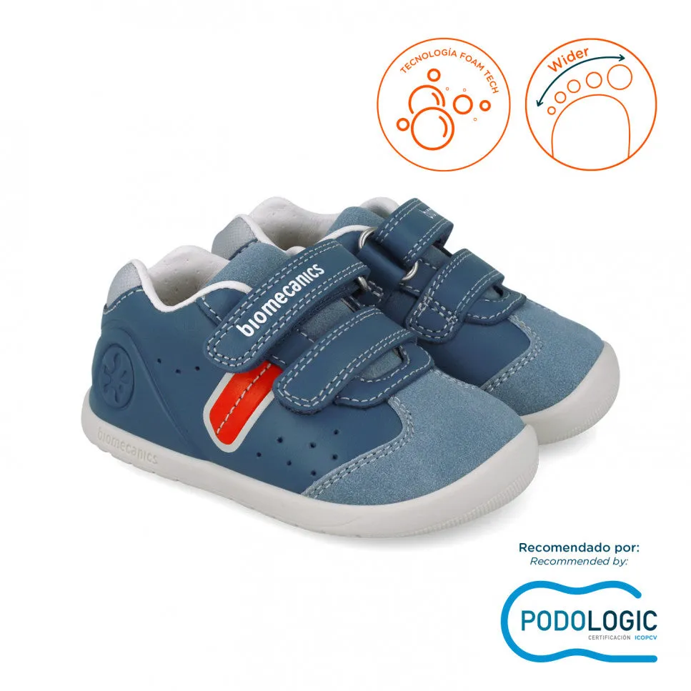 Blue and red respectful sports shoes first steps