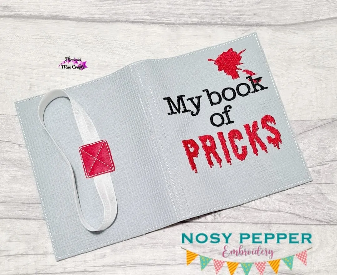 Book of pricks notebook cover (2 sizes available) machine embroidery design DIGITAL DOWNLOAD