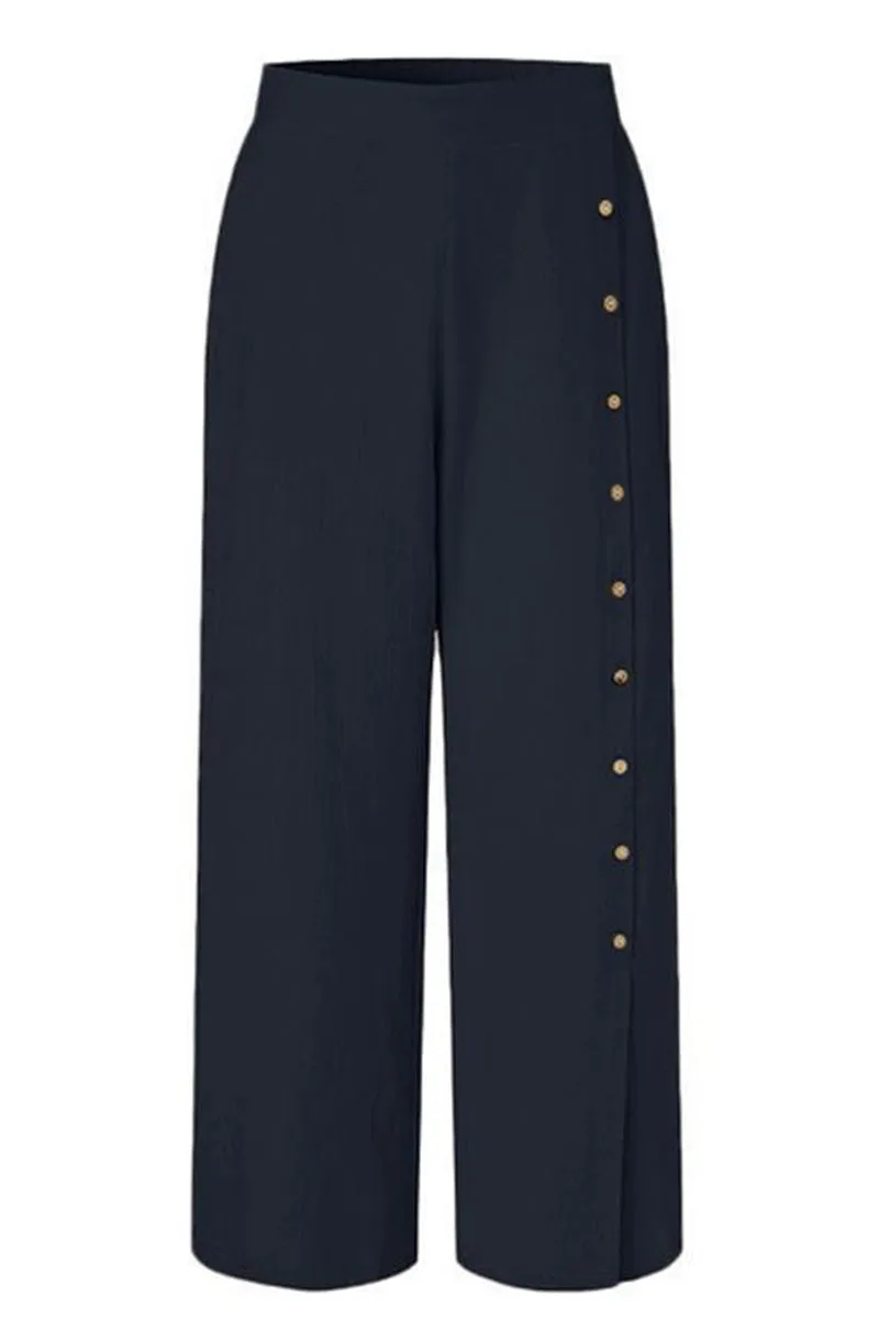 Button Wide Leg Pants