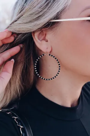 Charlise Hoop Earrings - Black