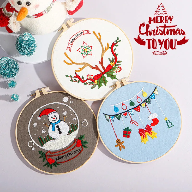 Christmas Decoration Hand Embroidery Kit 7”