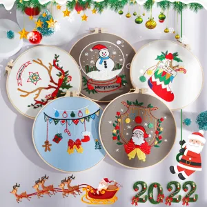 Christmas Decoration Hand Embroidery Kit 7”