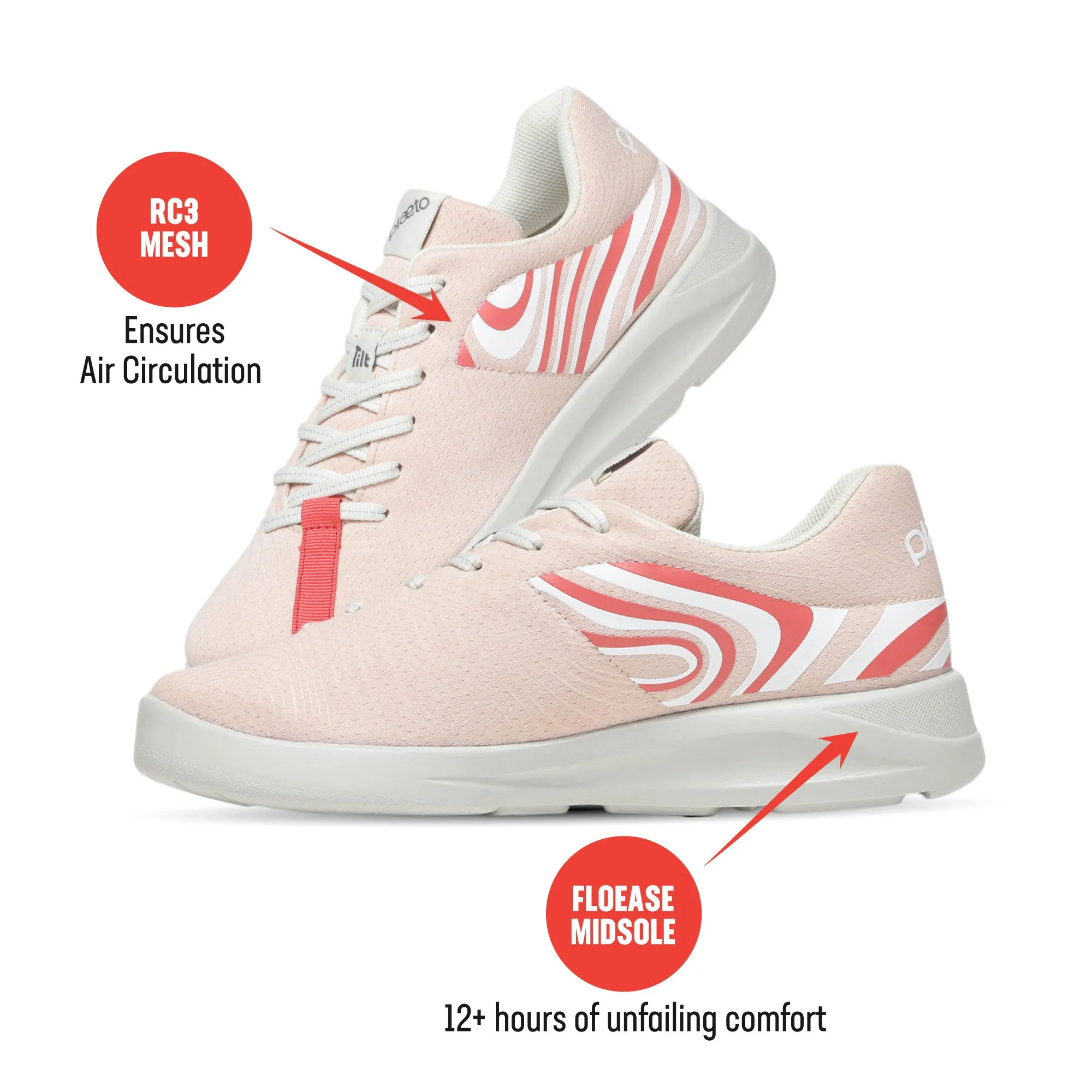 Coast Women's Sports Shoes - Pink / White