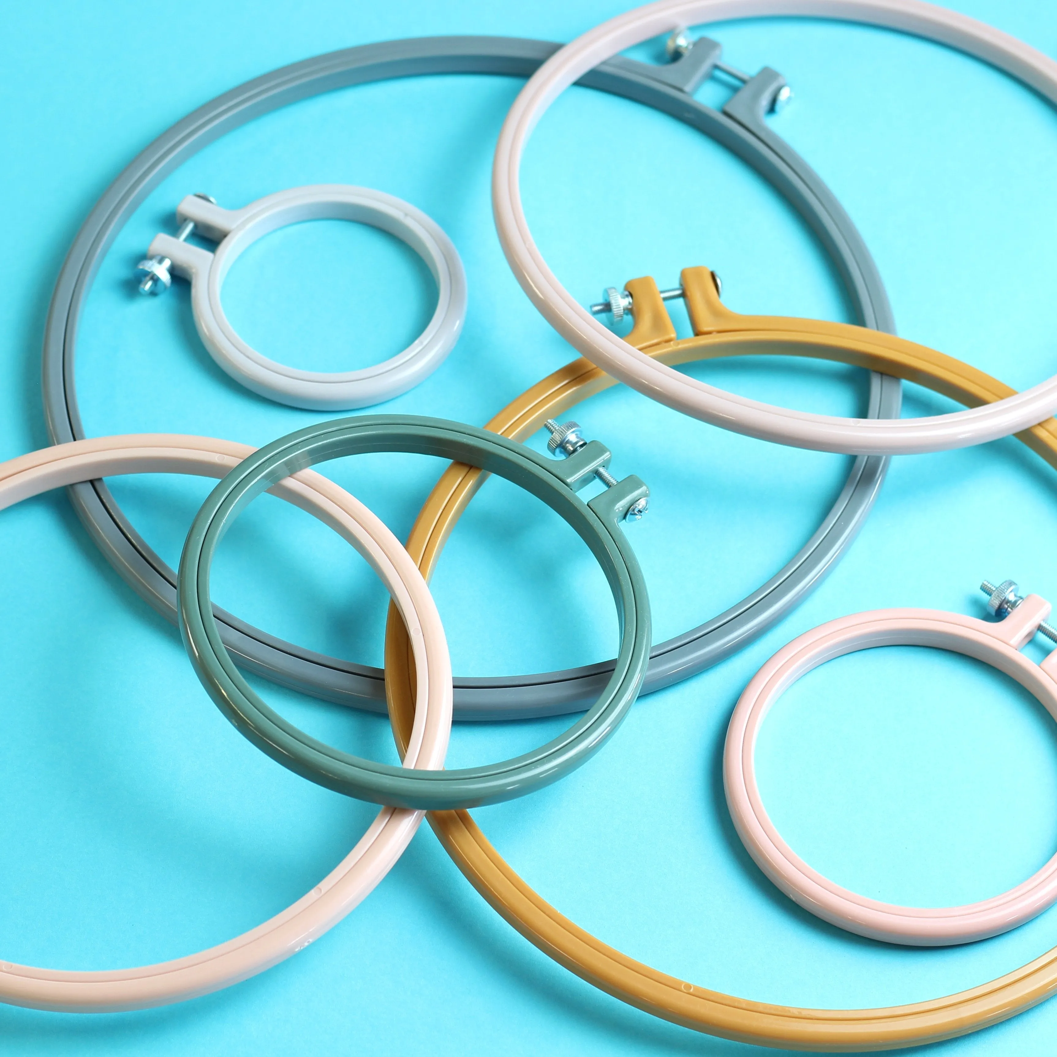 Coloured Plastic Embroidery Hoop 6" - Mint Green