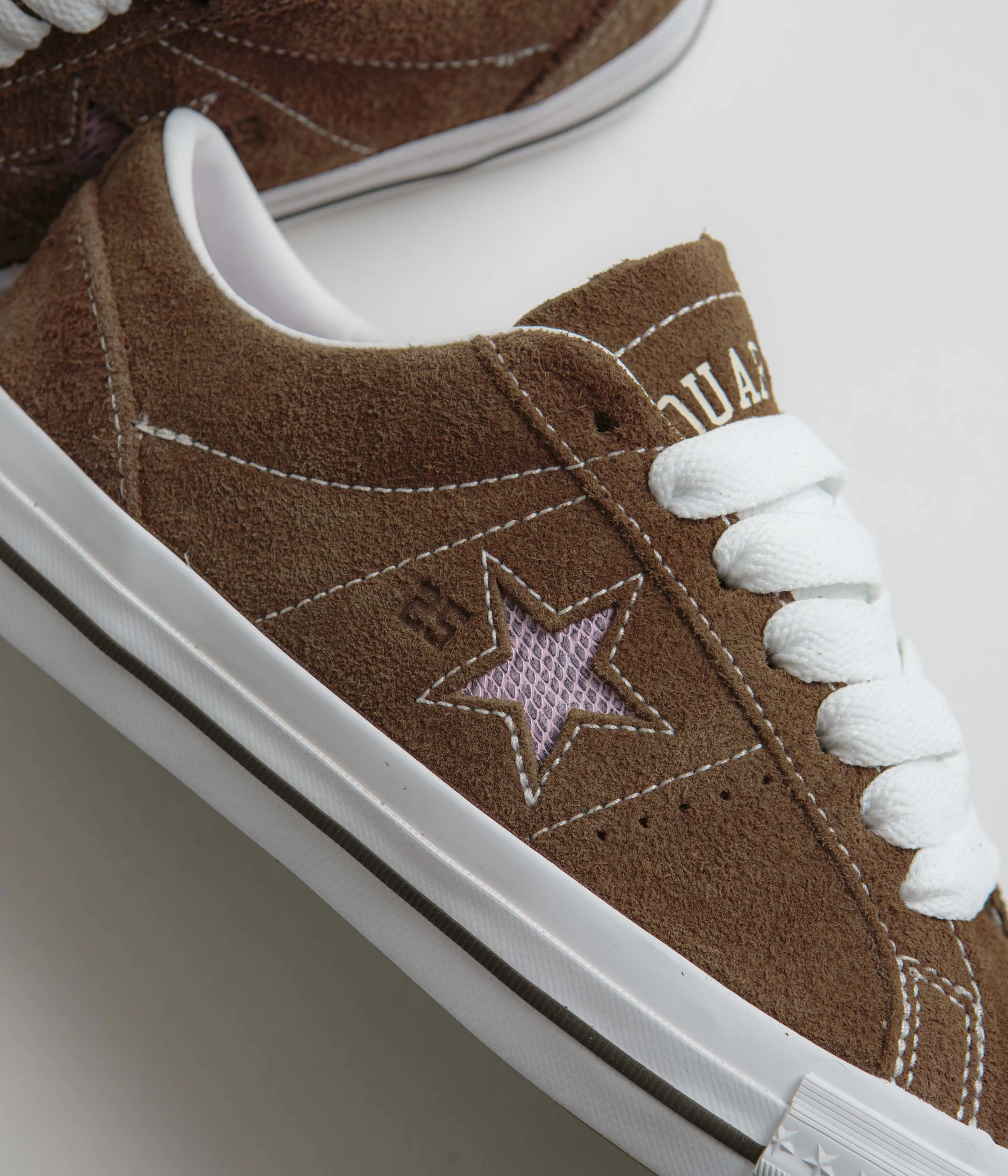 Converse x Quartersnacks One Star Pro Ox Shoes - Dark Clove / White / Cherry