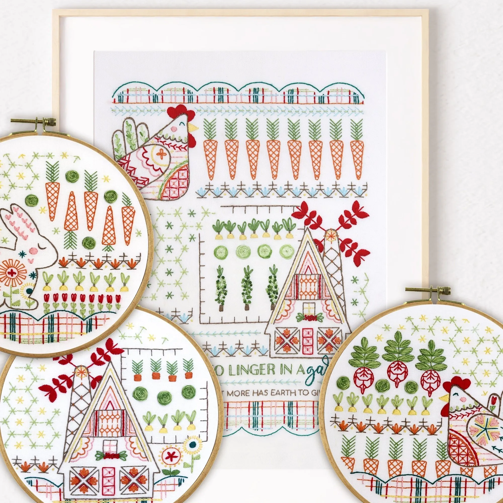 Country Garden Collection Bundle of 4 Embroidery Kits